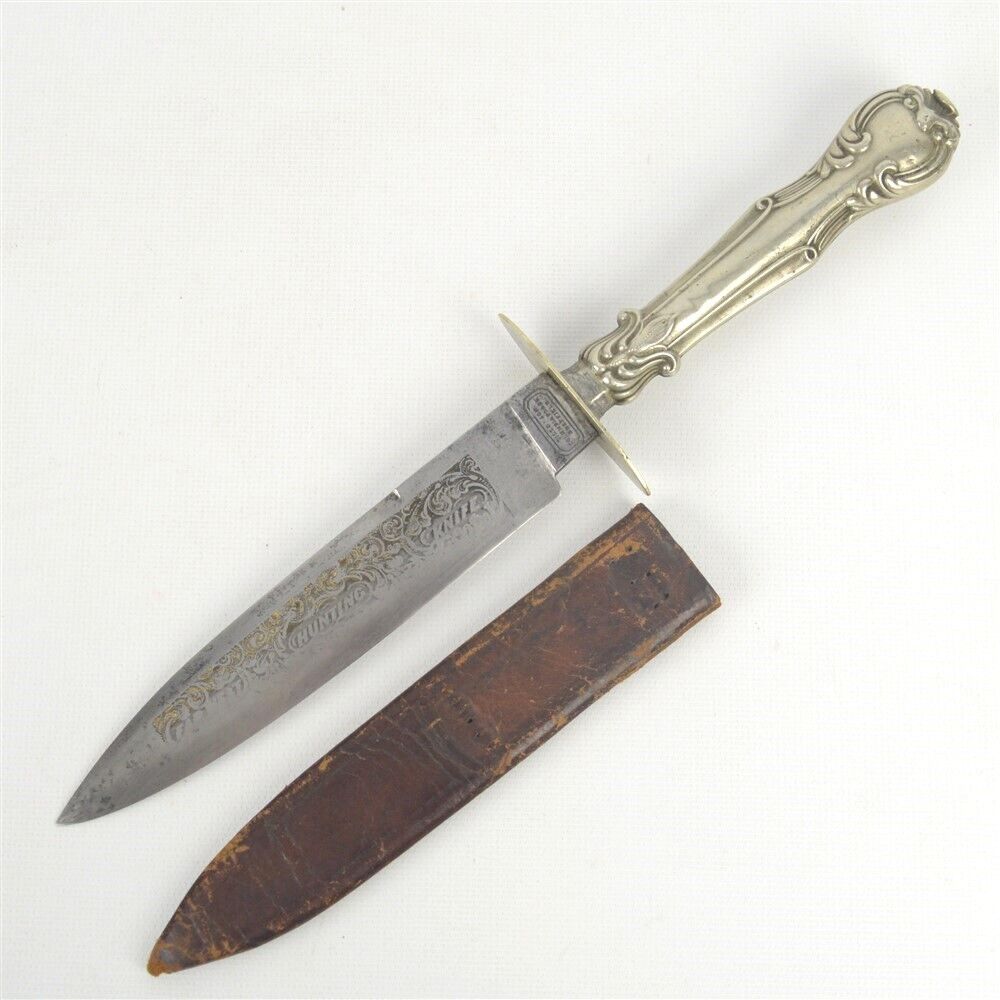 Sheffield Far West Hunting Knife Mid-1800s Tillotson 11.25" Fancy Handle