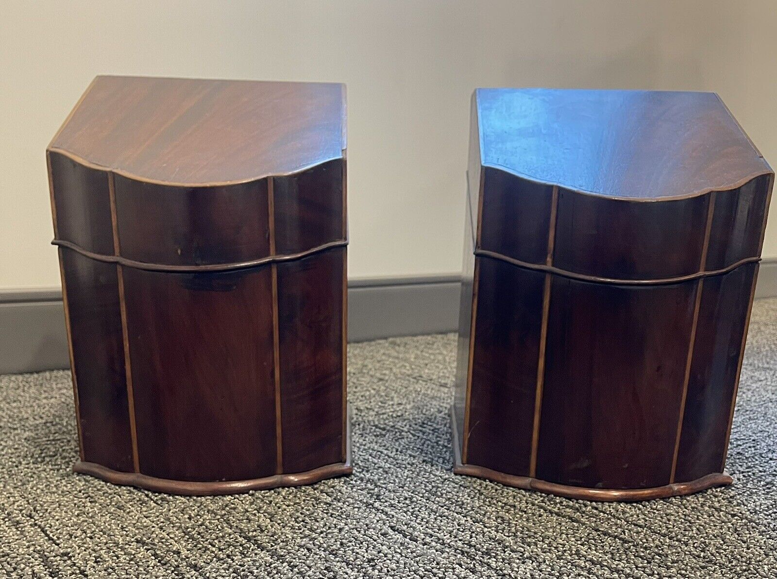 Georgian Cutlery Matching Boxes In Mahogany 1800’s