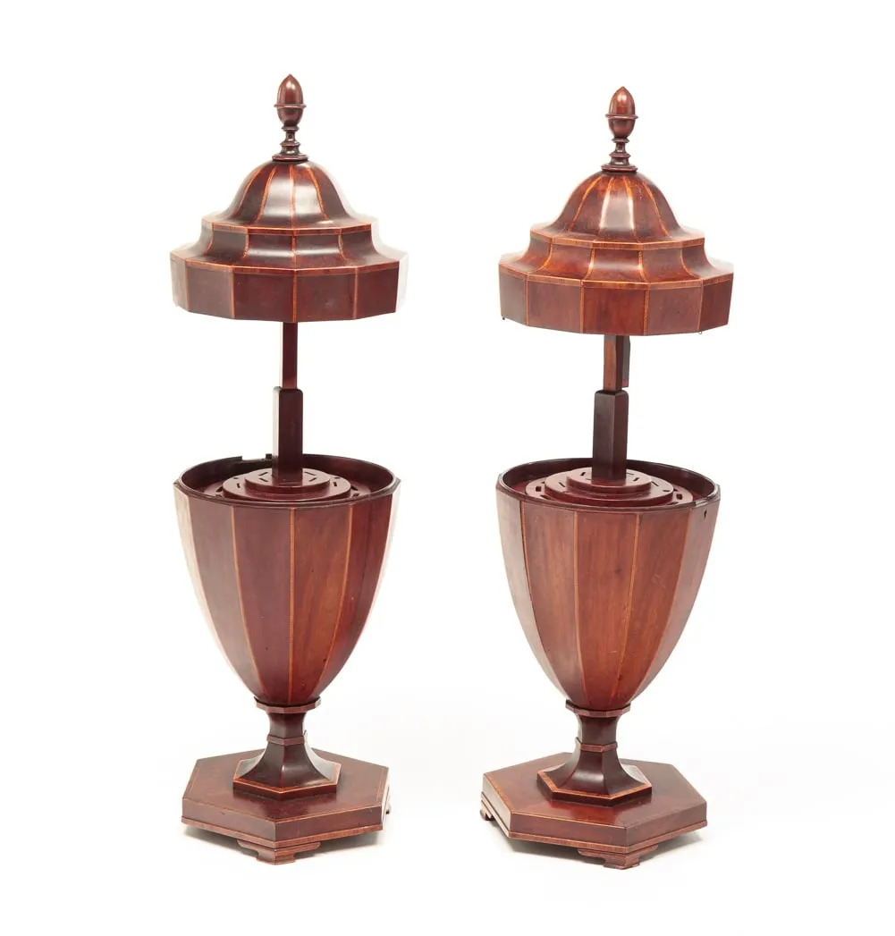 Pair of Important 1700's Cutlery Urns Knife Boxes