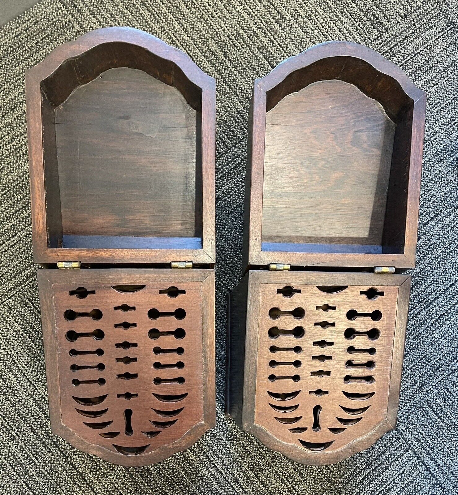 Georgian Cutlery Matching Boxes In Mahogany 1800’s 