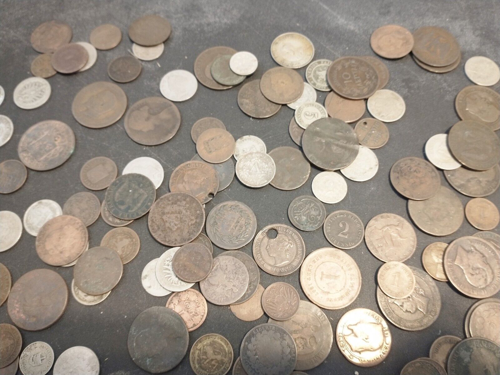 Huge Lot of 200+ Old Antique World Foreign Coins 1700s-1900s Mostly 1800s