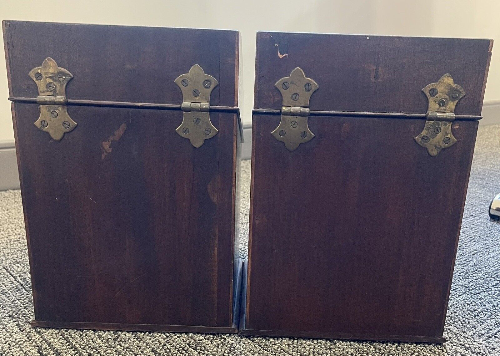 Georgian Cutlery Matching Boxes In Mahogany 1800’s 