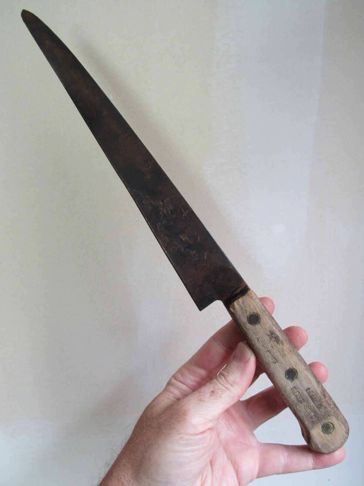 Primitive 1800's butcher knife antique VERY OLD long 14 7/8" "LOANED NEVER SOLD"