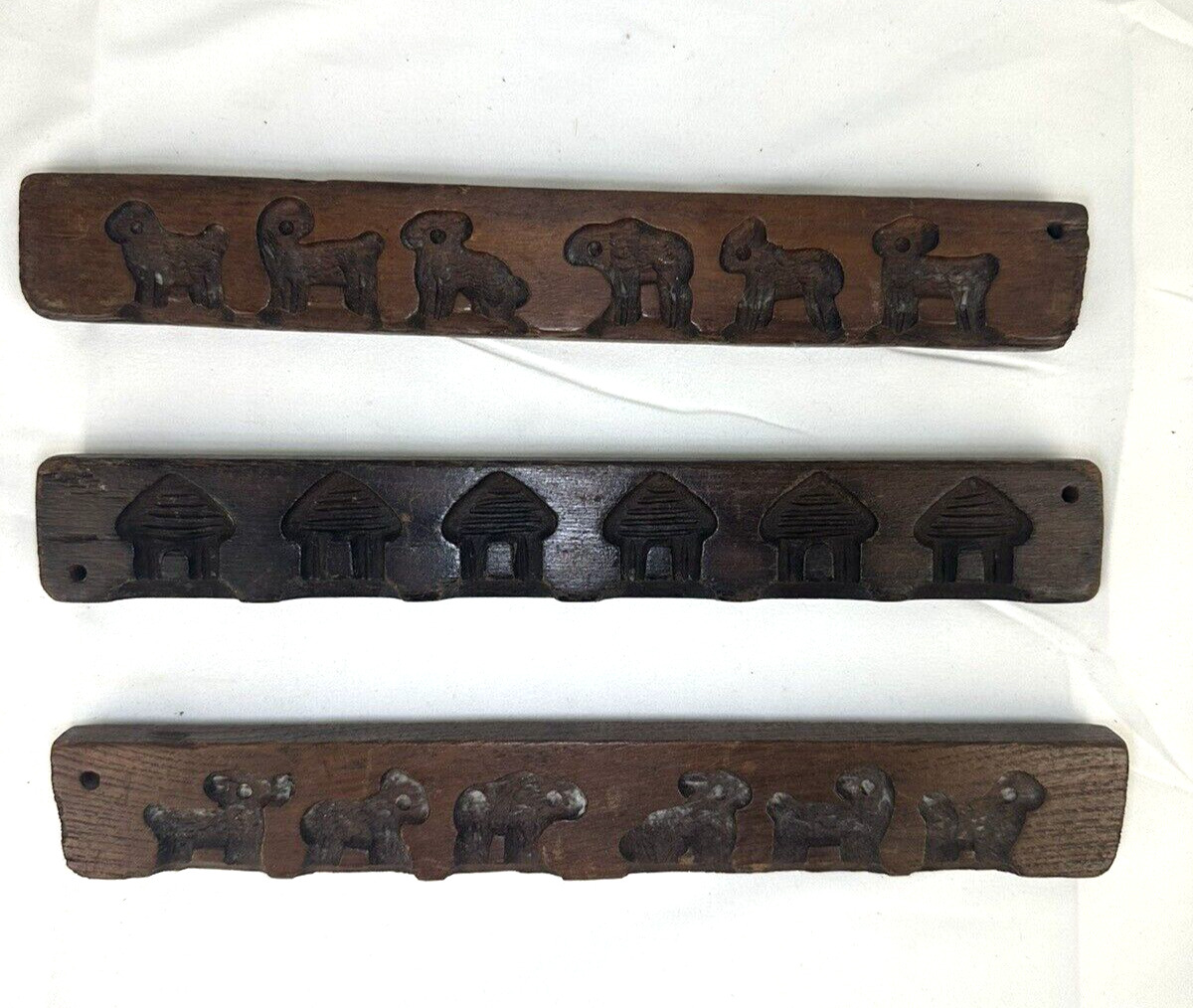 Antique Rare Collectible Primitive Cookie Biscuits Molds, Early 1800’s B18