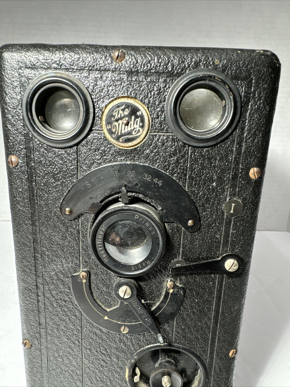 Antique Camera Butcher Midg No. 0 Camera Early 1900’s Film Plates Leather Handle