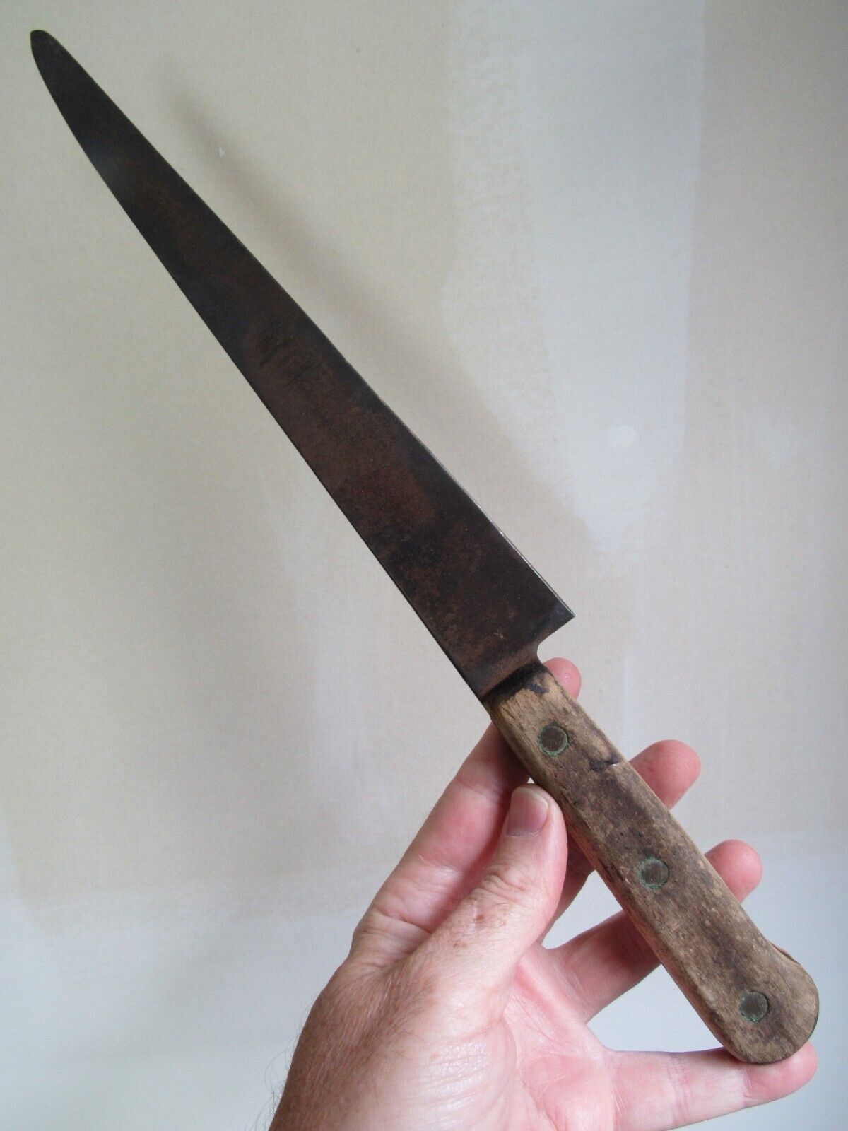 Primitive 1800's butcher knife antique VERY OLD long 14 7/8" "LOANED NEVER SOLD"