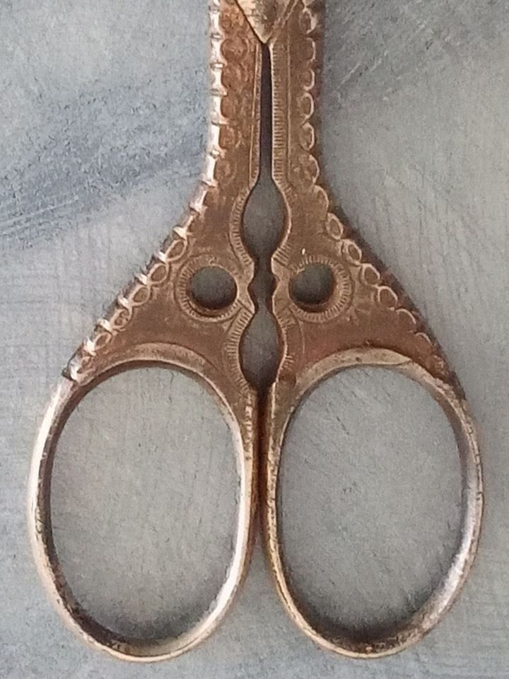 1800's Antique engraved Scissors - finely detailed by Howard Cutlery Co. Germany