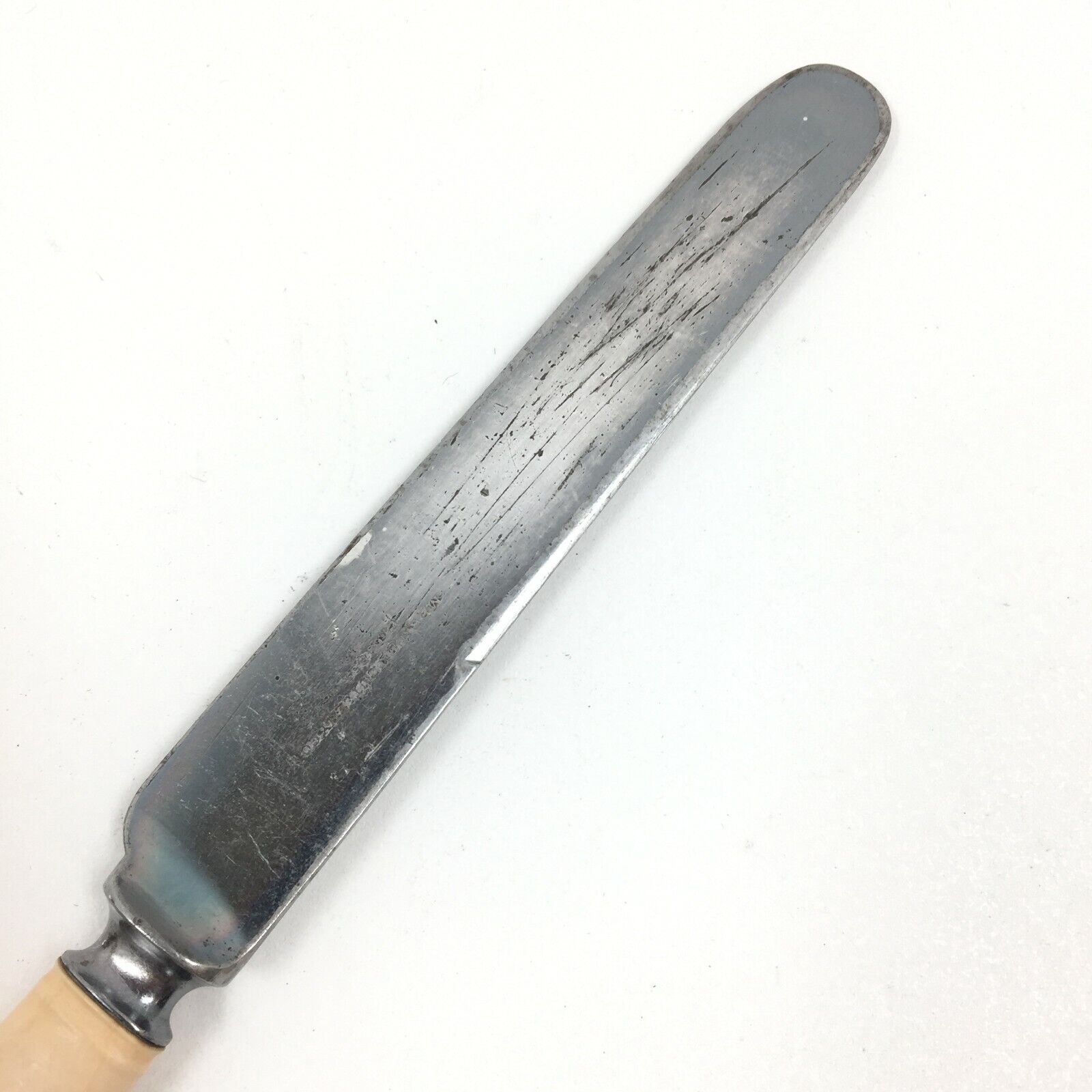 1800s Meriden Cutlery 2 Bone Handled Knives Silver Plated Blades w/ Butter Knife