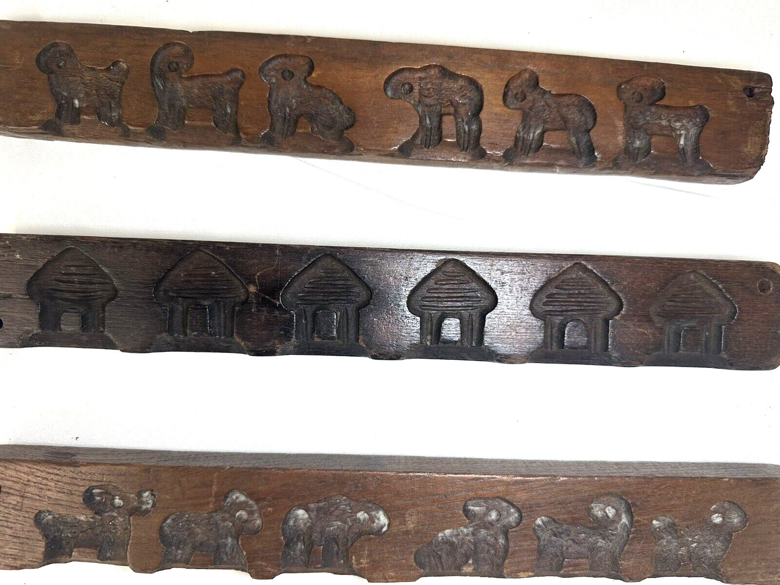 Antique Rare Collectible Primitive Cookie Biscuits Molds, Early 1800’s B18