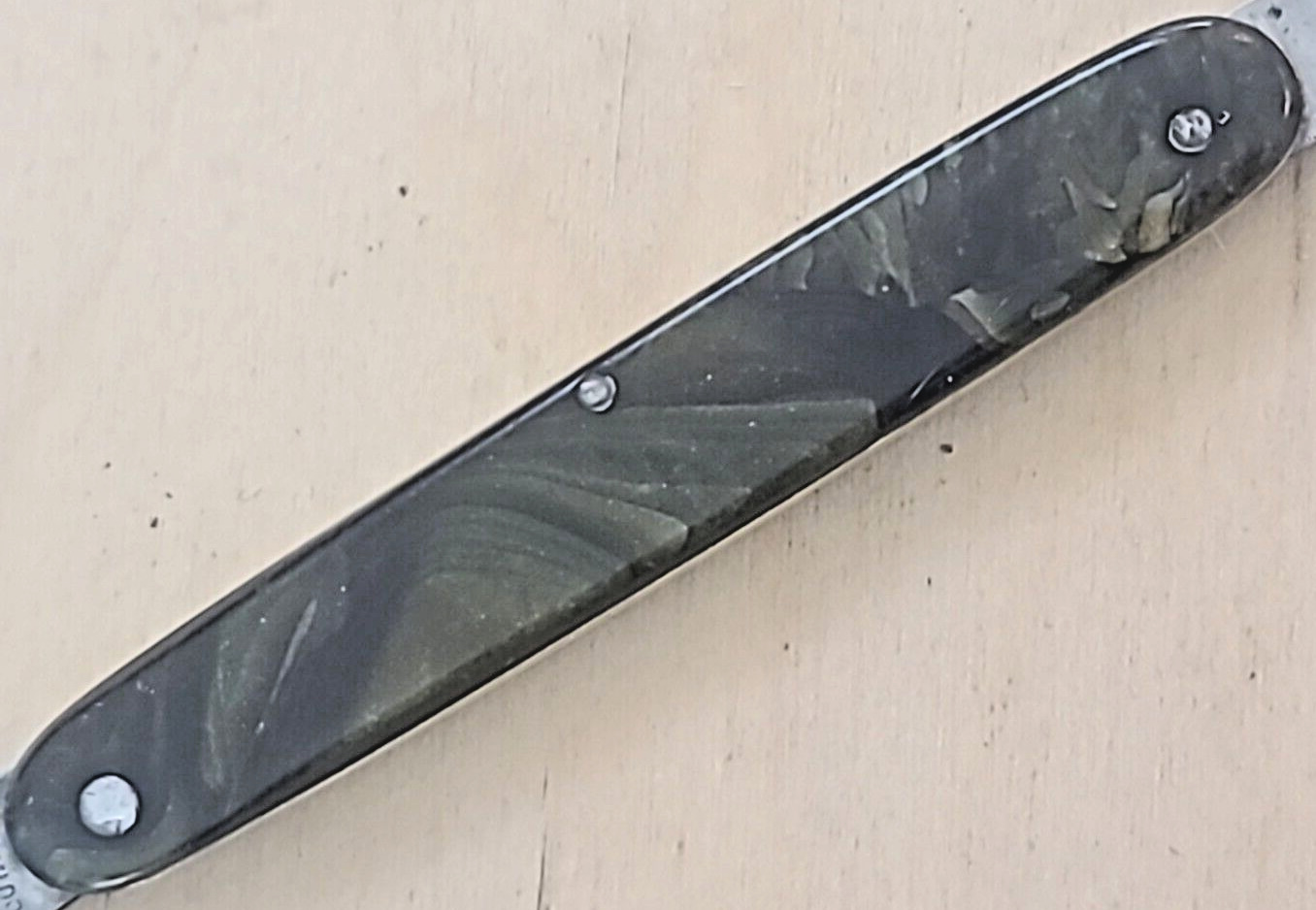 VINTAGE 1900's TERPRISE CUT. CO.3.25" CELLULOID SCALES DOUBLE CROSS PEN KNIFE