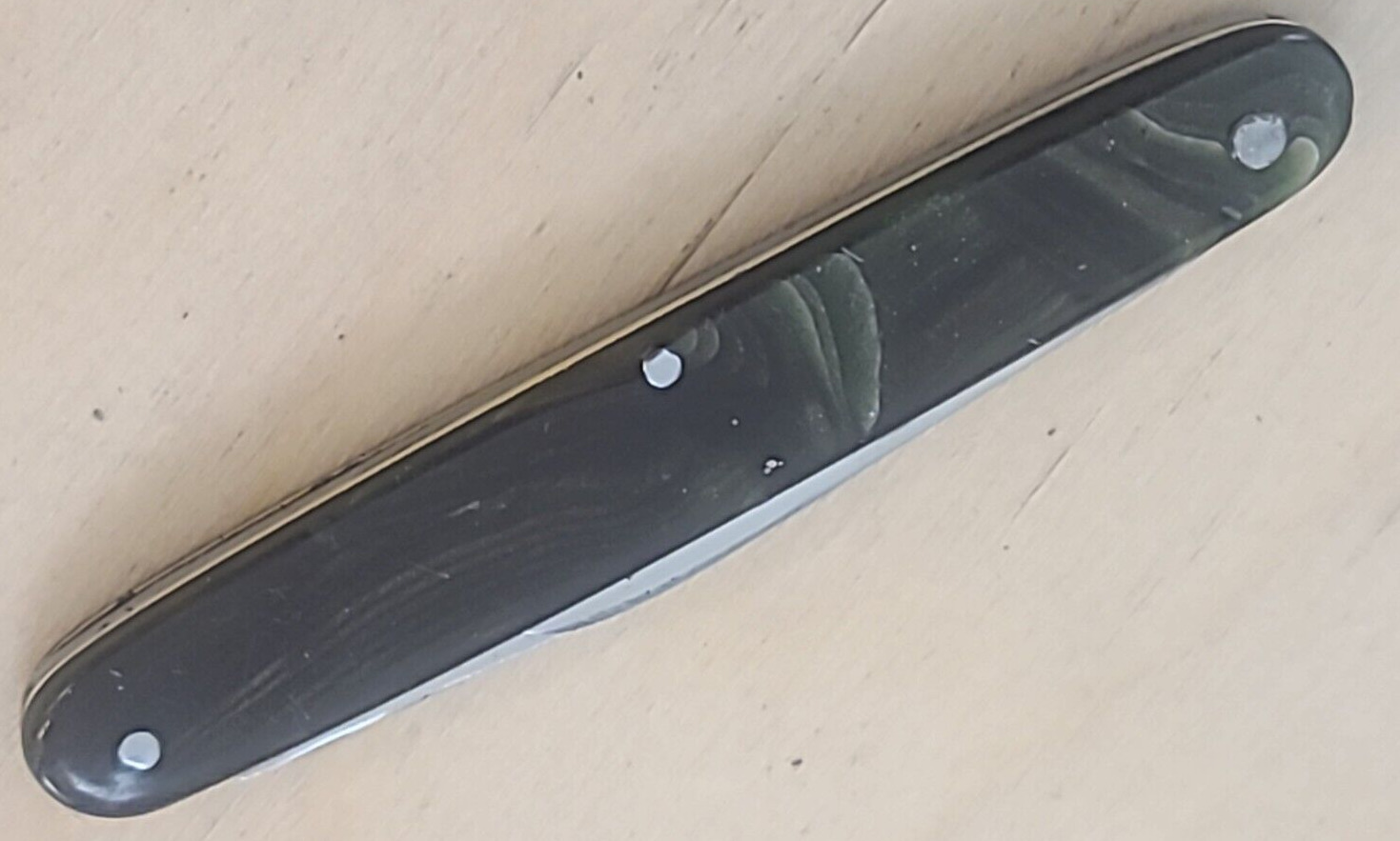 VINTAGE 1900's TERPRISE CUT. CO.3.25" CELLULOID SCALES DOUBLE CROSS PEN KNIFE