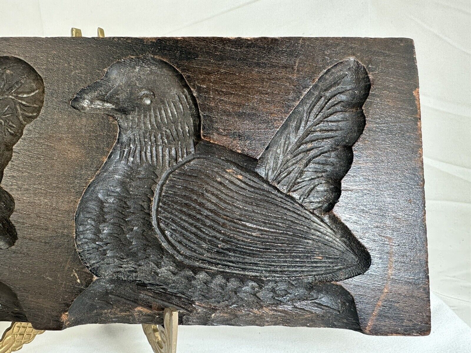 Antique Rare Collectible Primitive Cookie Mold Rooster & Hen, Early 1800’s B18