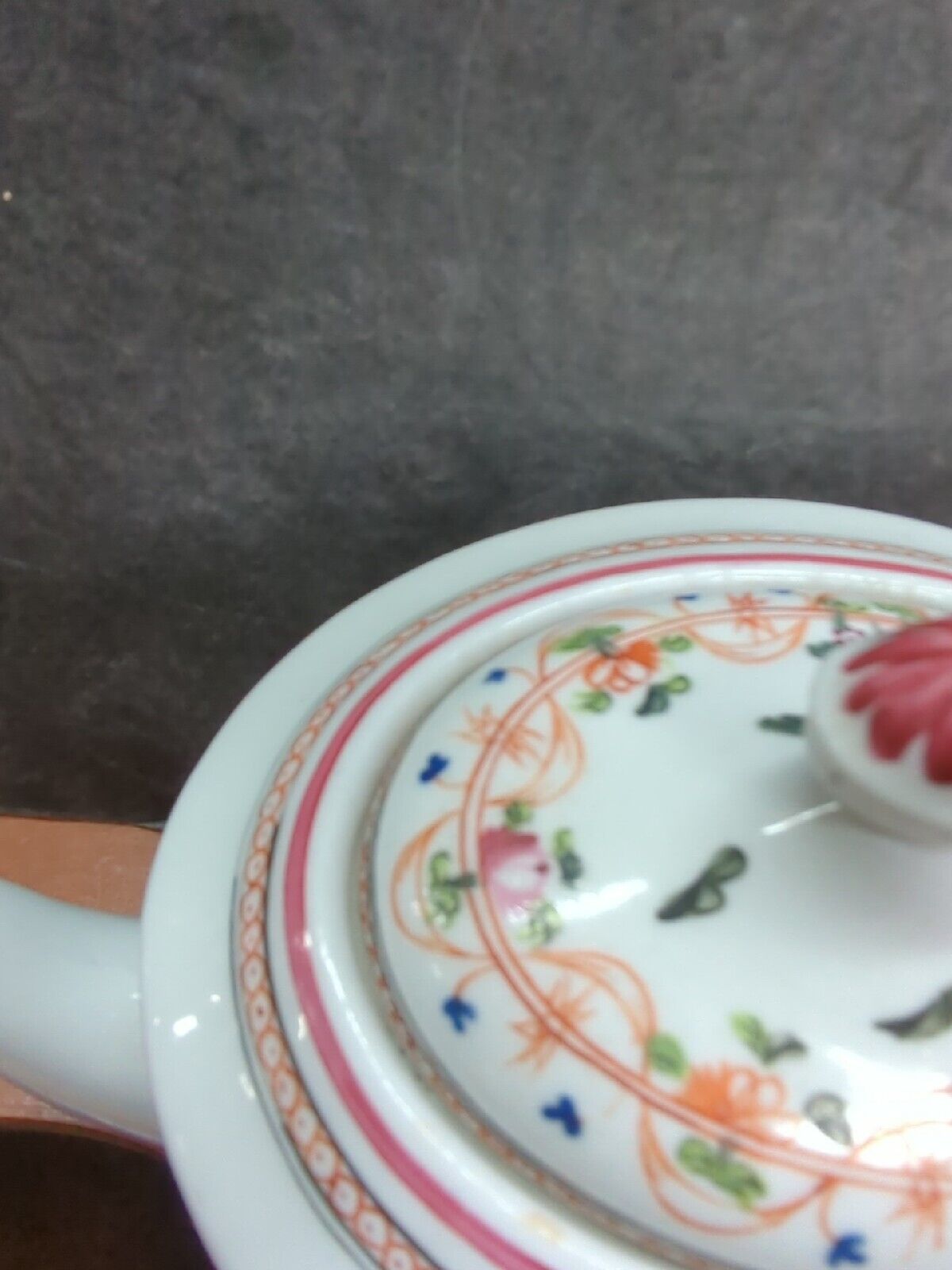 Antique Polychrome Porcelain English Floral Spray Teapot Late Georgian 1800