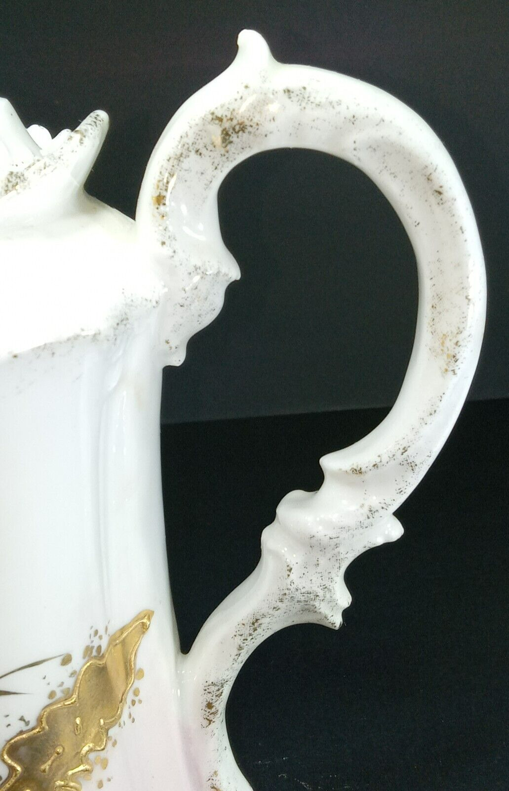 RS PRUSSIA Chocolate Pot Embossed Hand Painted Marked Early 1800s Art Nouveau