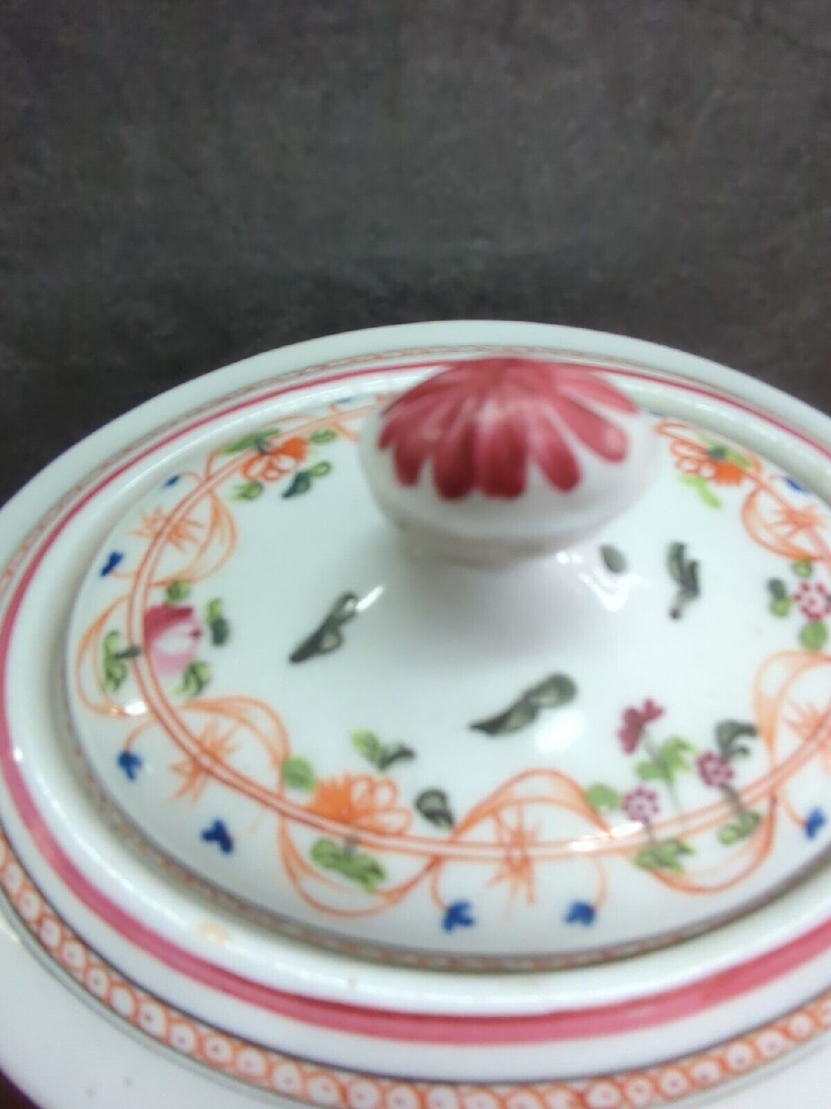 Antique Polychrome Porcelain English Floral Spray Teapot Late Georgian 1800