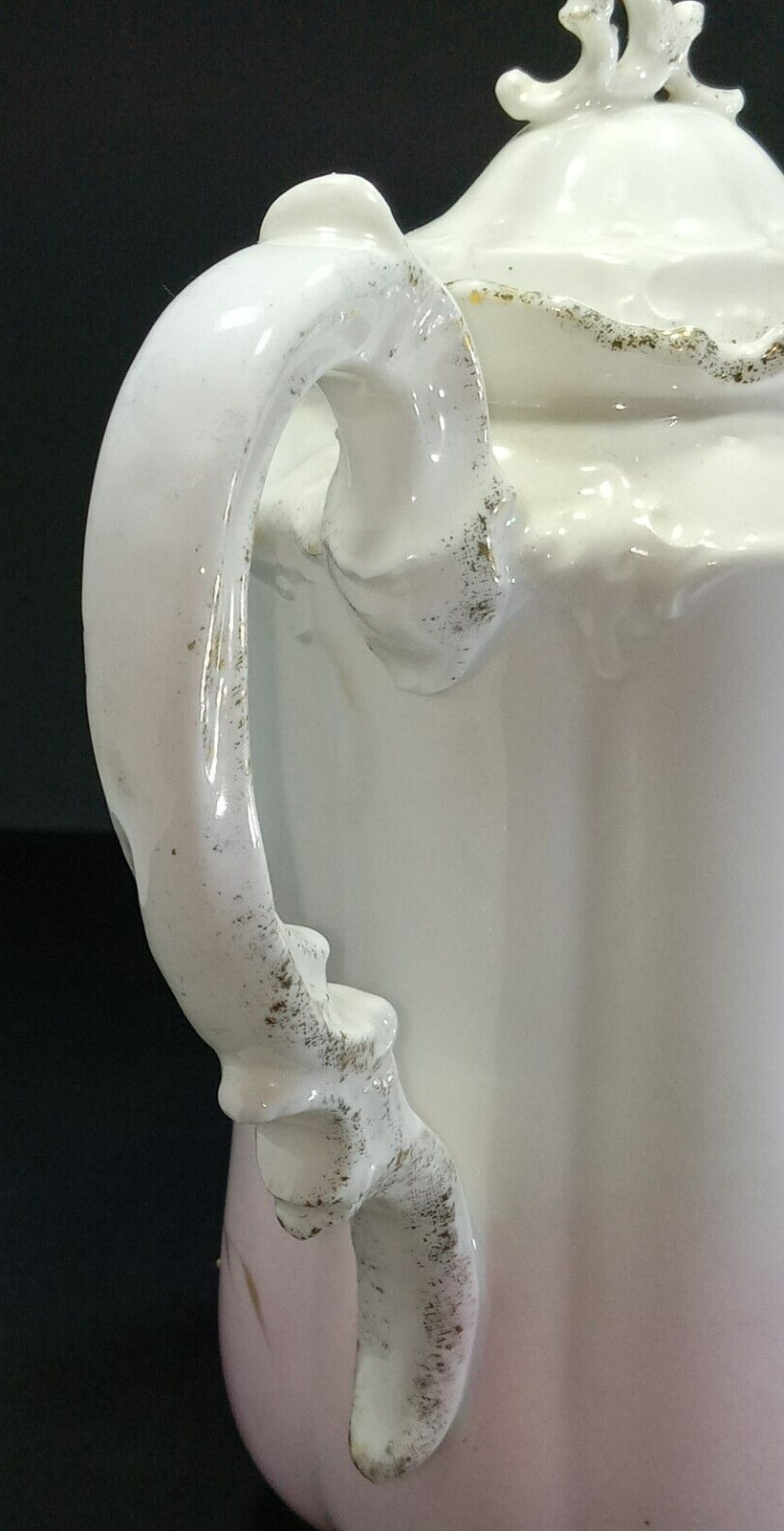 RS PRUSSIA Chocolate Pot Embossed Hand Painted Marked Early 1800s Art Nouveau
