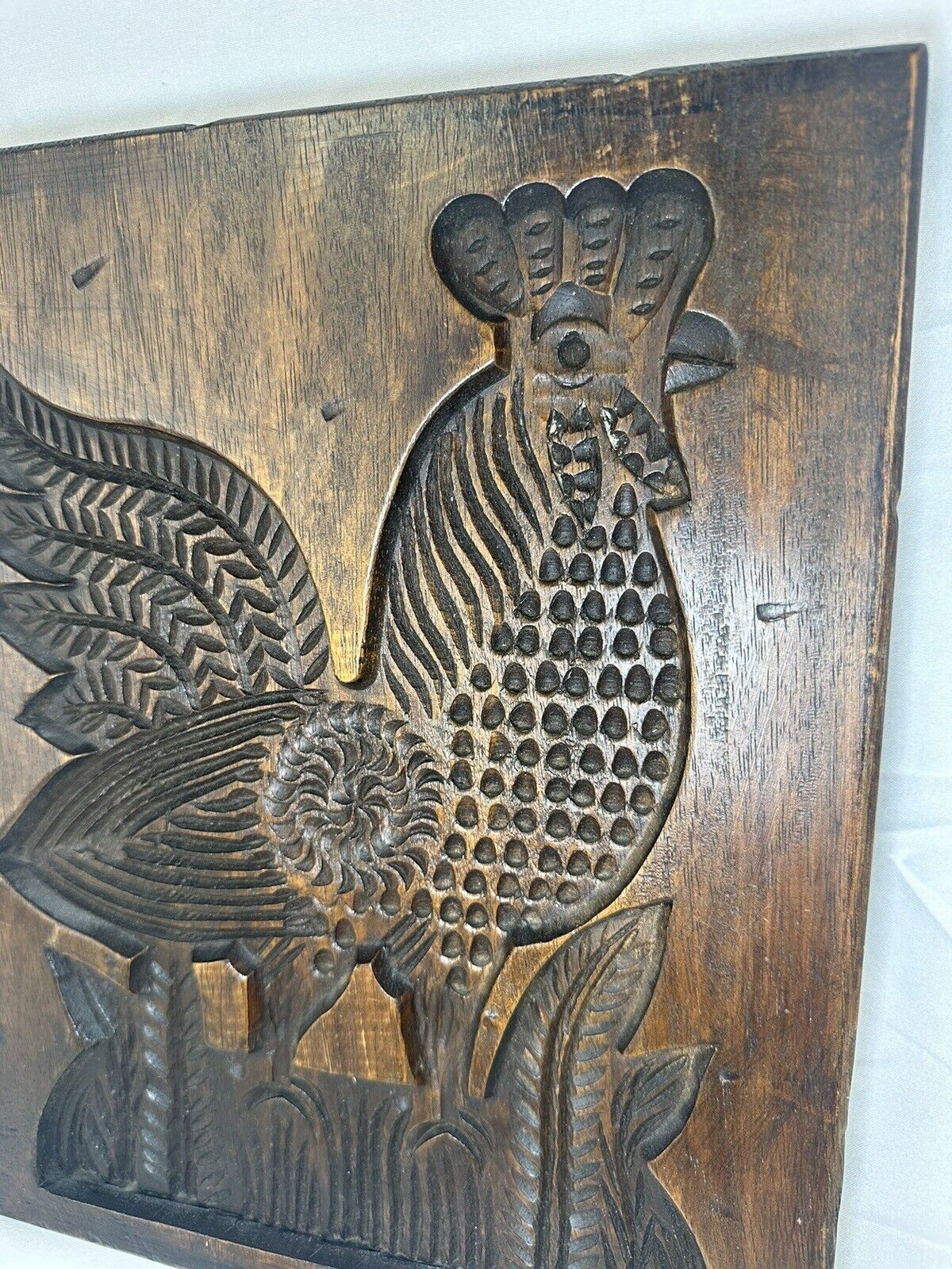 Antique Rare Collectible Primitive Cookie Mold Rooster, Early 1800’s B18