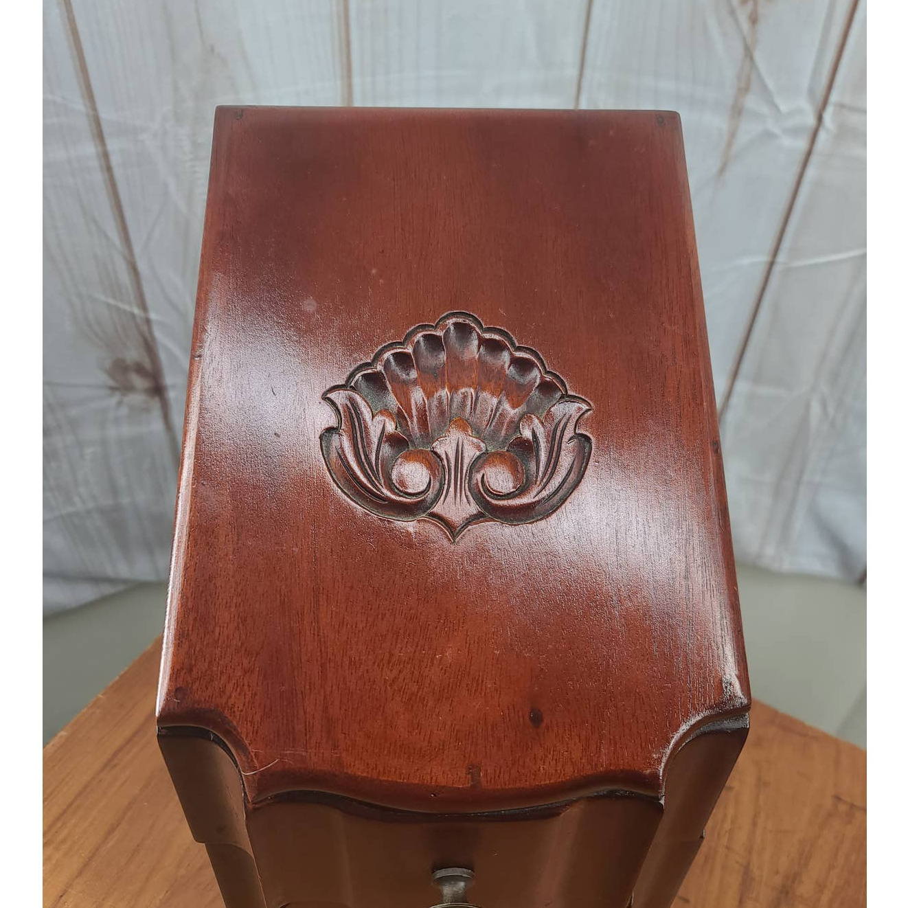 1930/40s Georgian Mahogany Wood Knife Cutlery Box 6 Compartments Repo 1800s