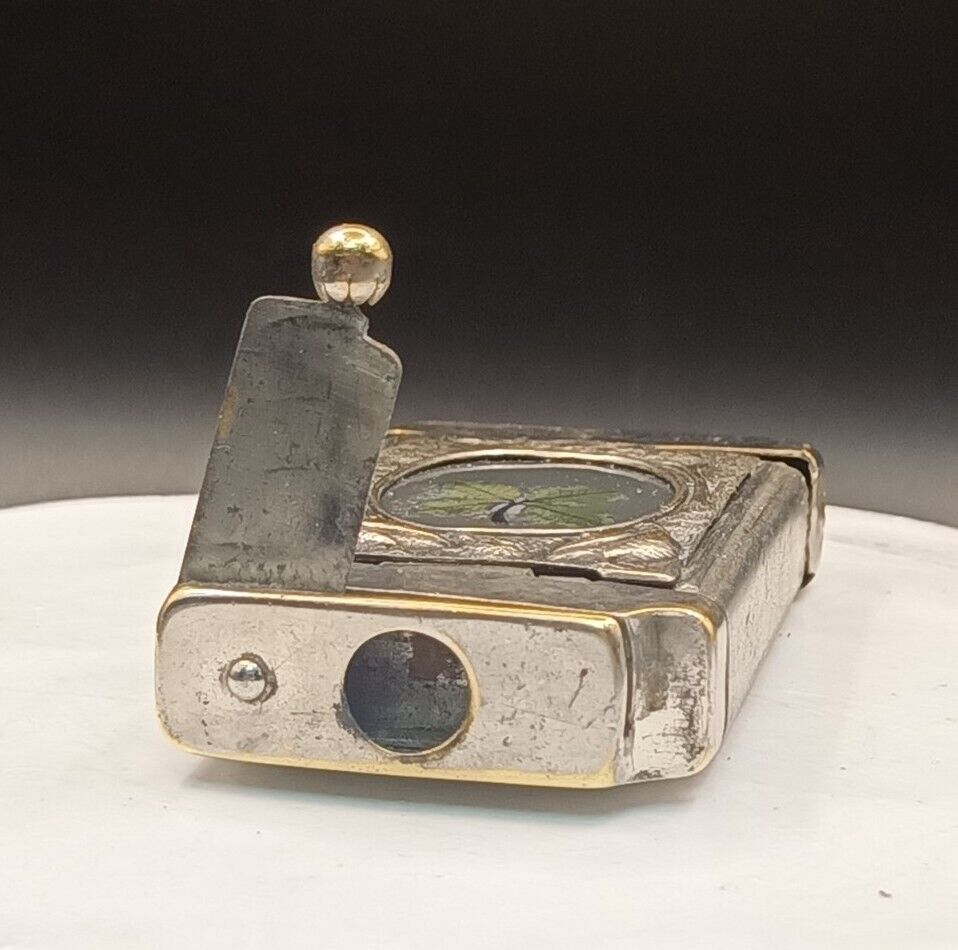 Antique Late 1800's Cigar Cutter / Match Safe Art Nouveau 4 Leaf Clover & Moose 