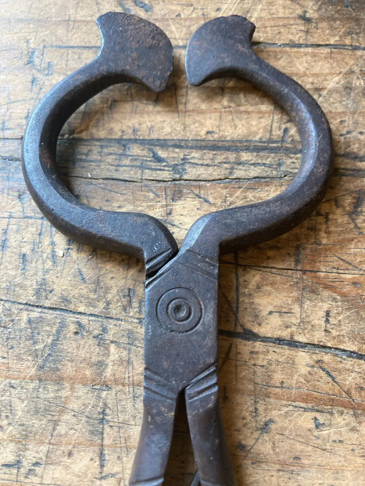 Rare! Antique 18th C Wrought Iron Decorative Sugar Cutter Primitive Kitchen