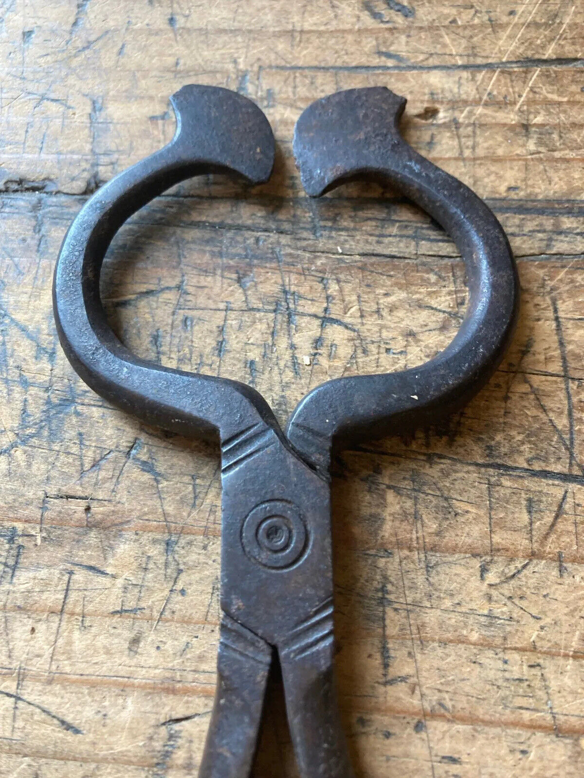 Rare! Antique 18th C Wrought Iron Decorative Sugar Cutter Primitive Kitchen