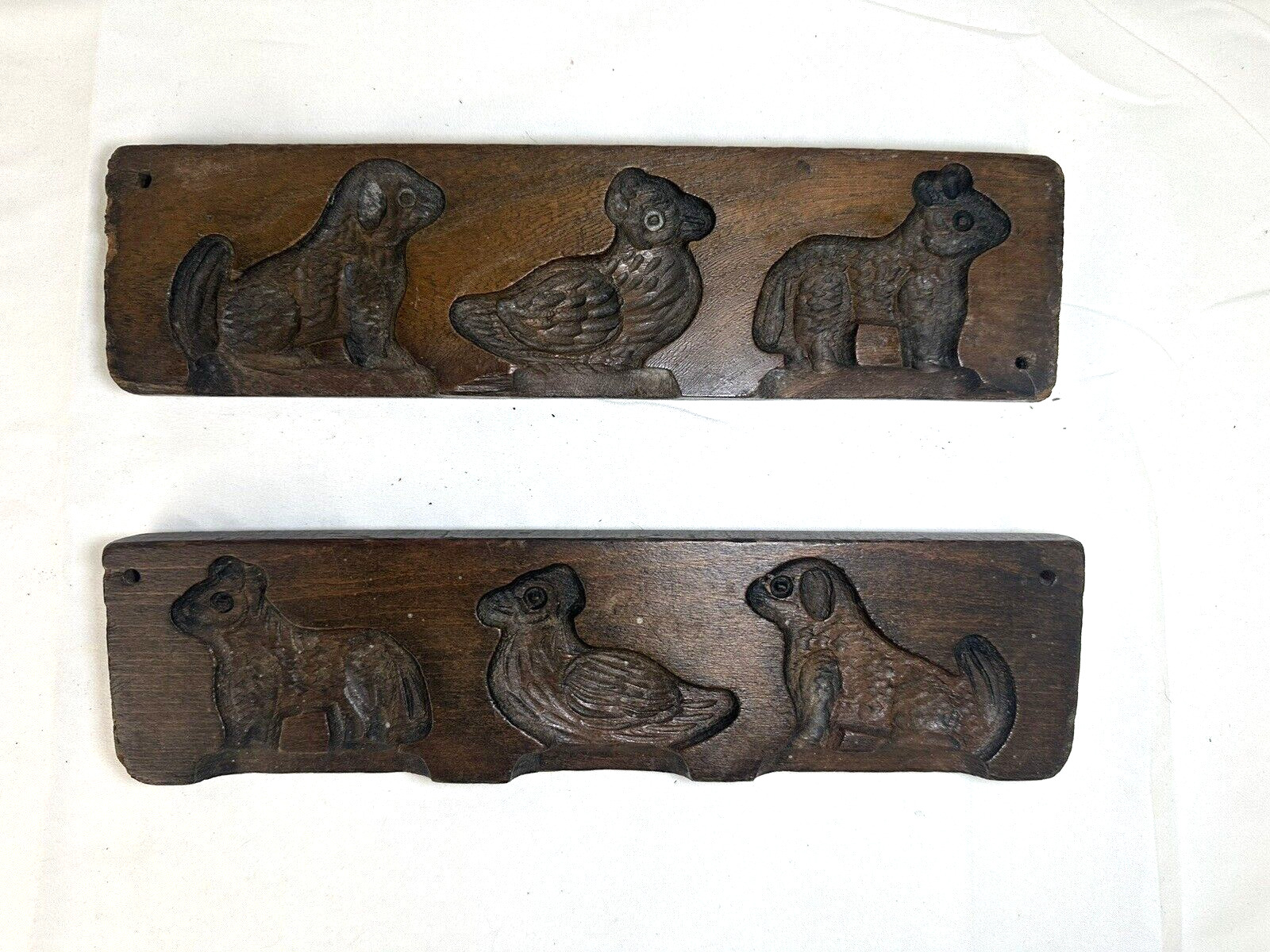 Set of 3 Antique Rare Collectible Primitive Cookie Biscuits Molds 1800’s B18