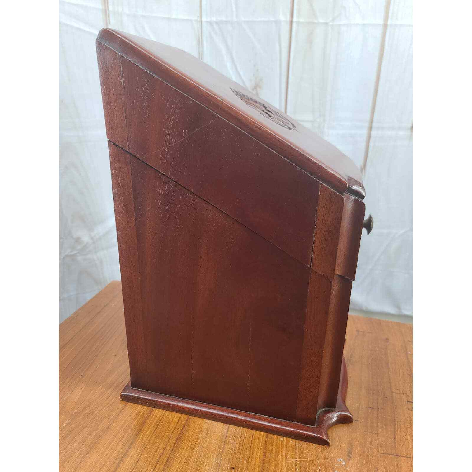 1930/40s Georgian Mahogany Wood Knife Cutlery Box 6 Compartments Repo 1800s