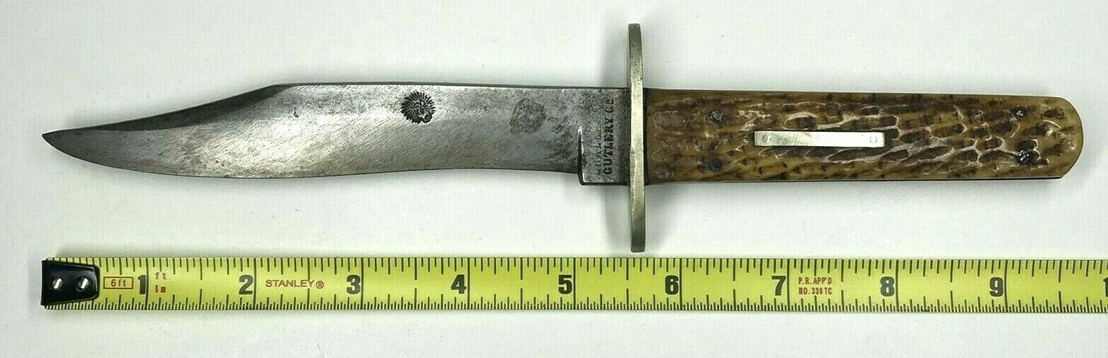 Vintage Challenge Cutlery Co Bowie Hunting Knife Late 1800s Approx. 9.5" Overall