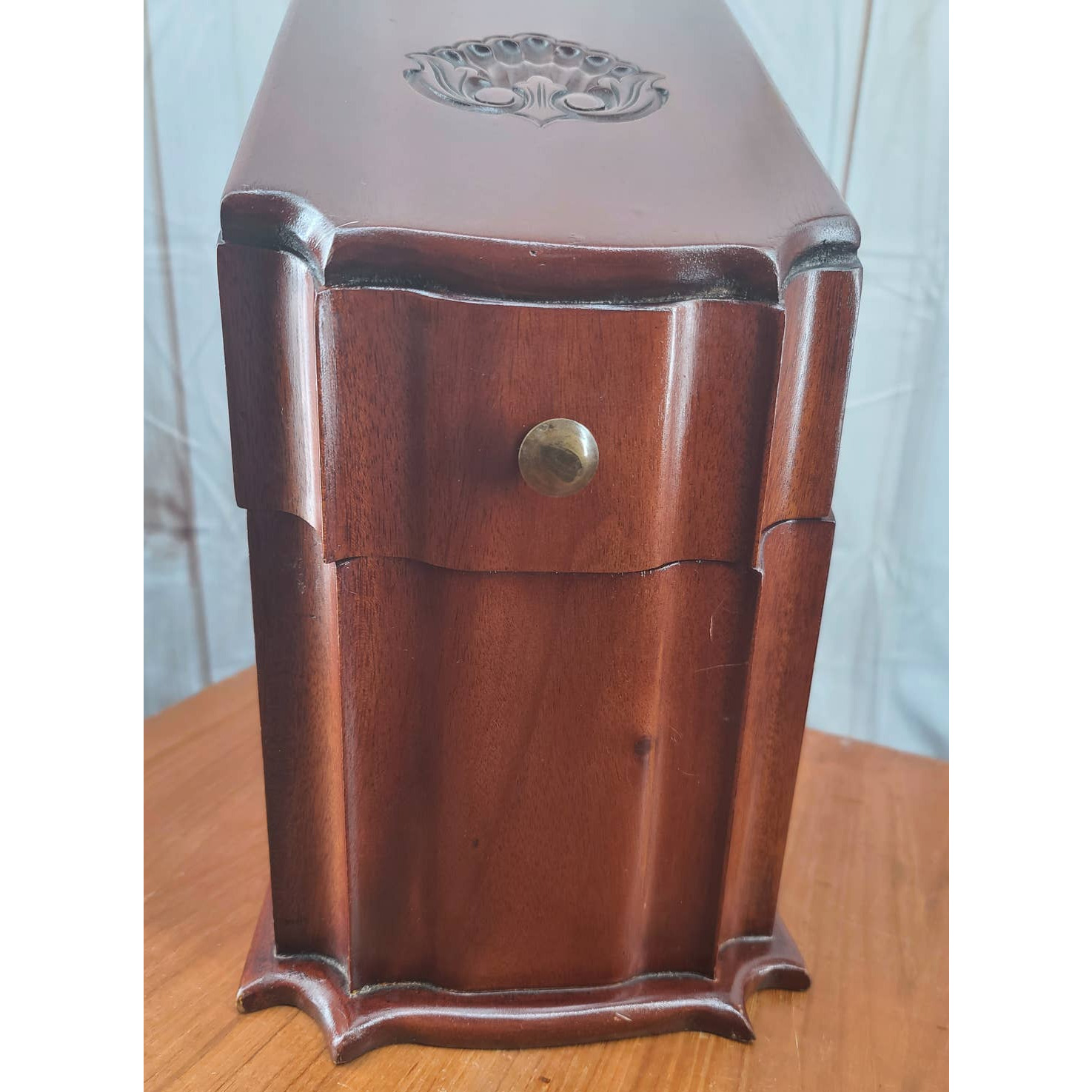1930/40s Georgian Mahogany Wood Knife Cutlery Box 6 Compartments Repo 1800s