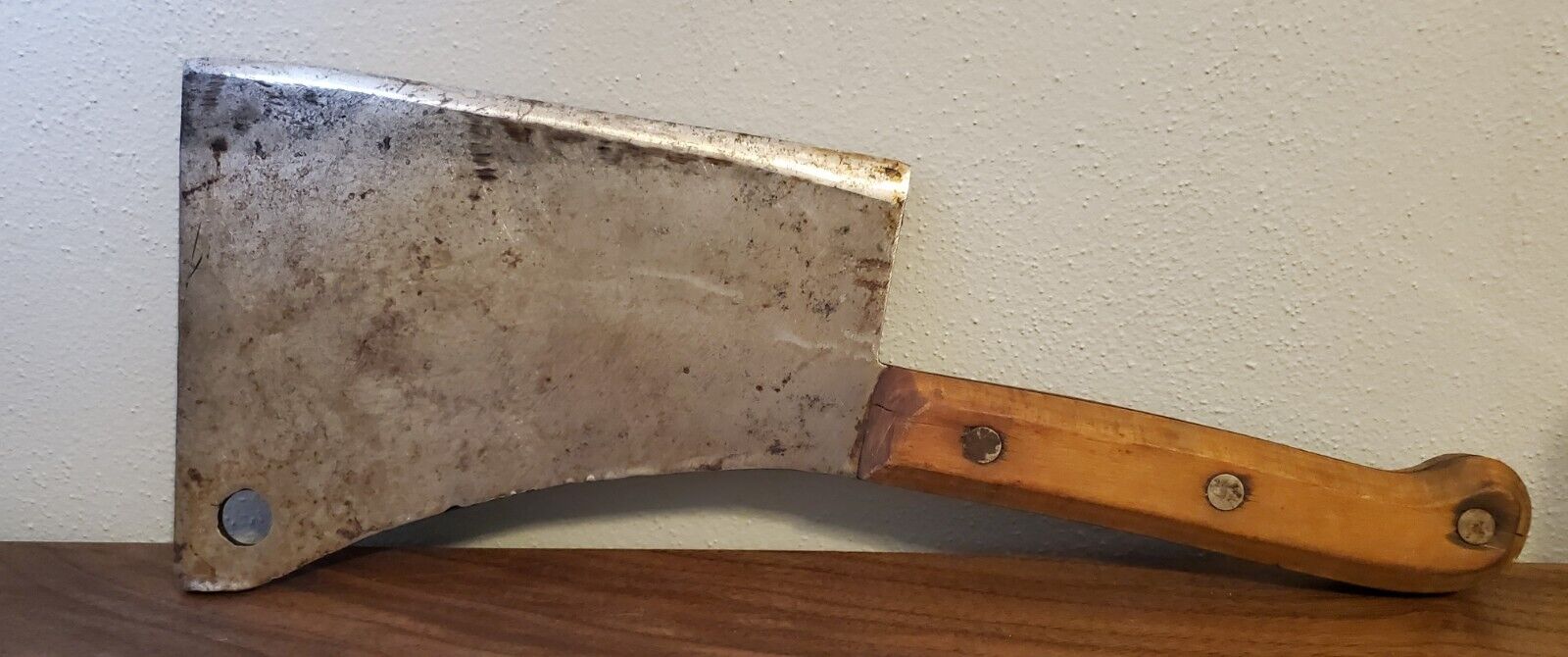 1800’s WM BEATTY & SON ANTIQUE MEAT CLEAVER  CHESTER PA. NO.8 Great Condition 
