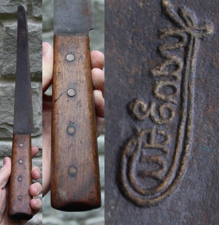 Primitive 1800's "CUT EASY" butcher knife antique OLD long 23 1/2" HAND FORGED