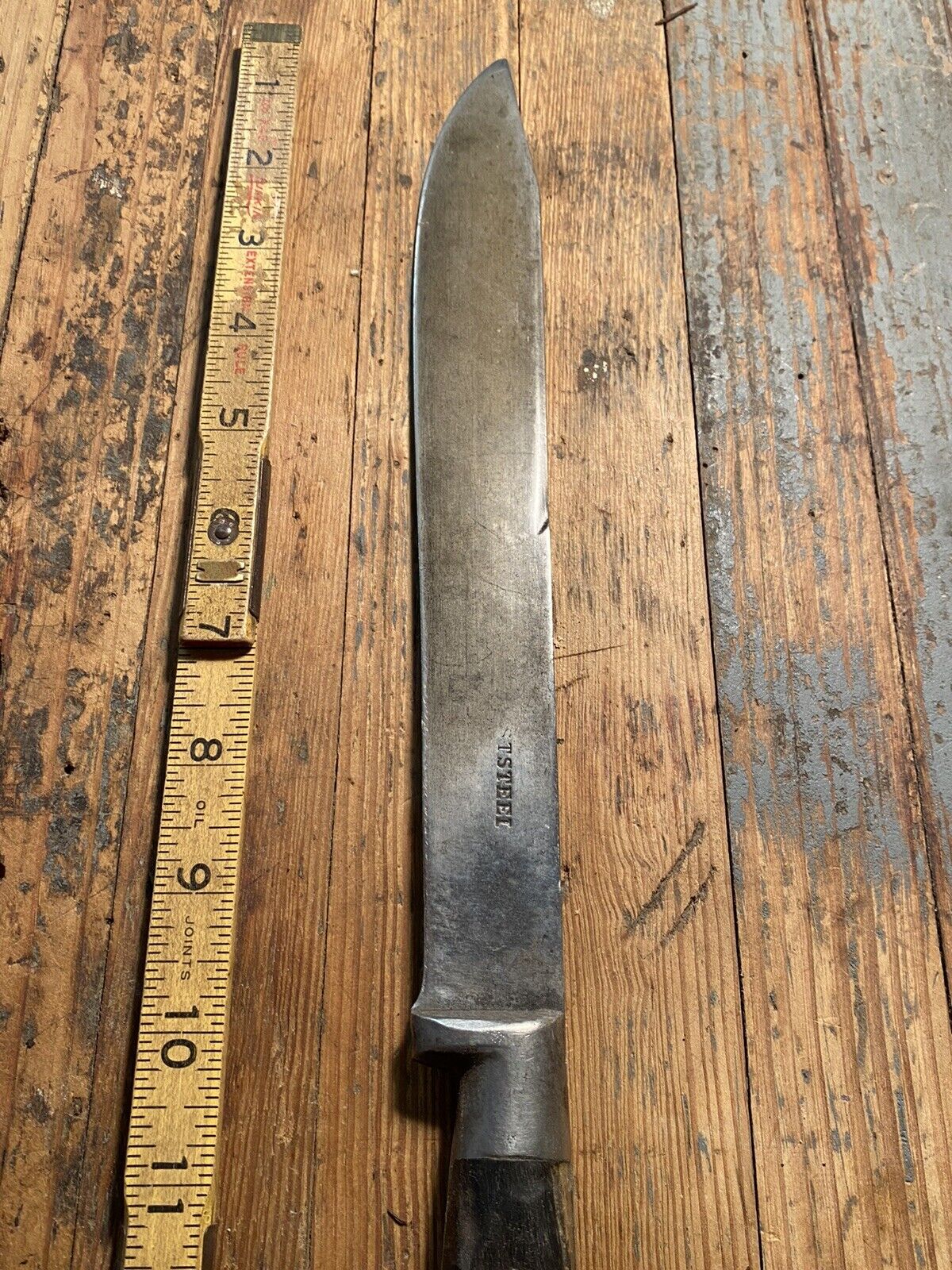 1800’s Brass Star Rivet Kitchen Knife Wood Handle