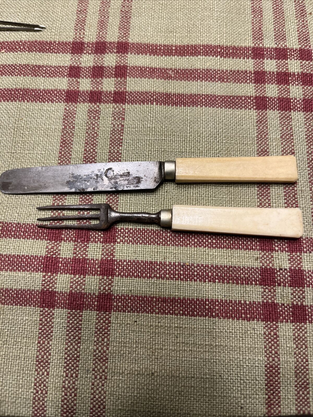 Pre Civil War Carved Handle Childs Cutlery Rare 4 Inch Size
