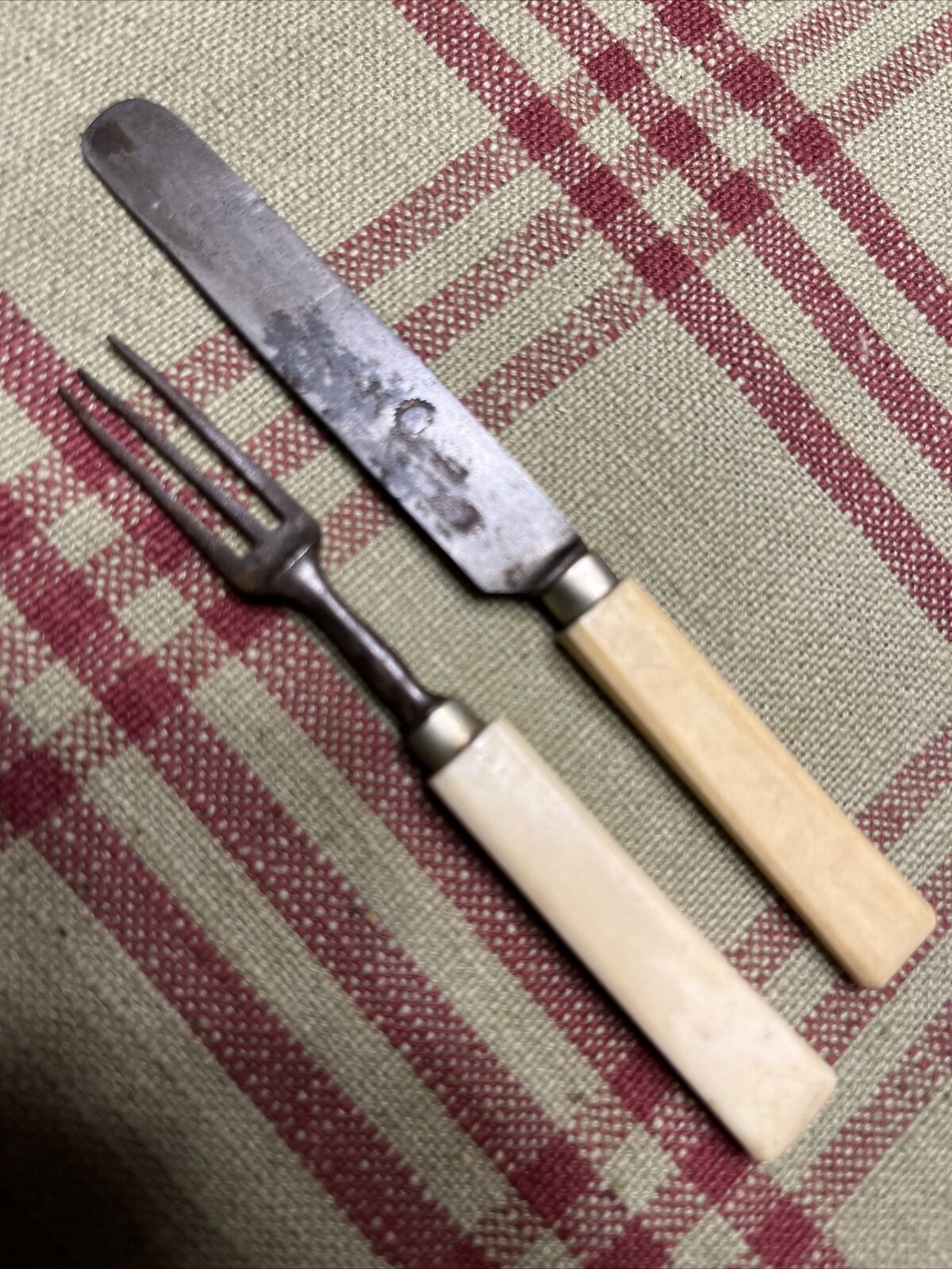 Pre Civil War Carved Handle Childs Cutlery Rare 4 Inch Size