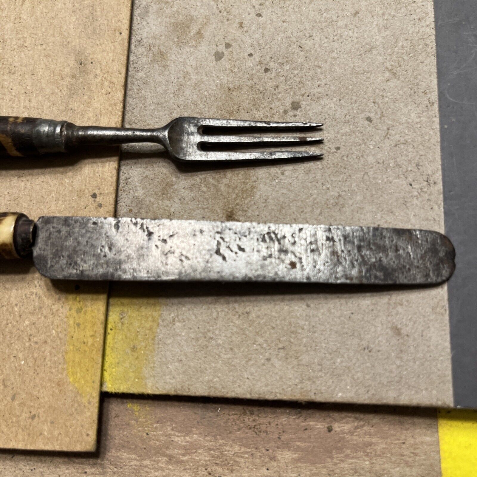 Early 18th Century Tobacco Dyed Handle Matching Cutlery