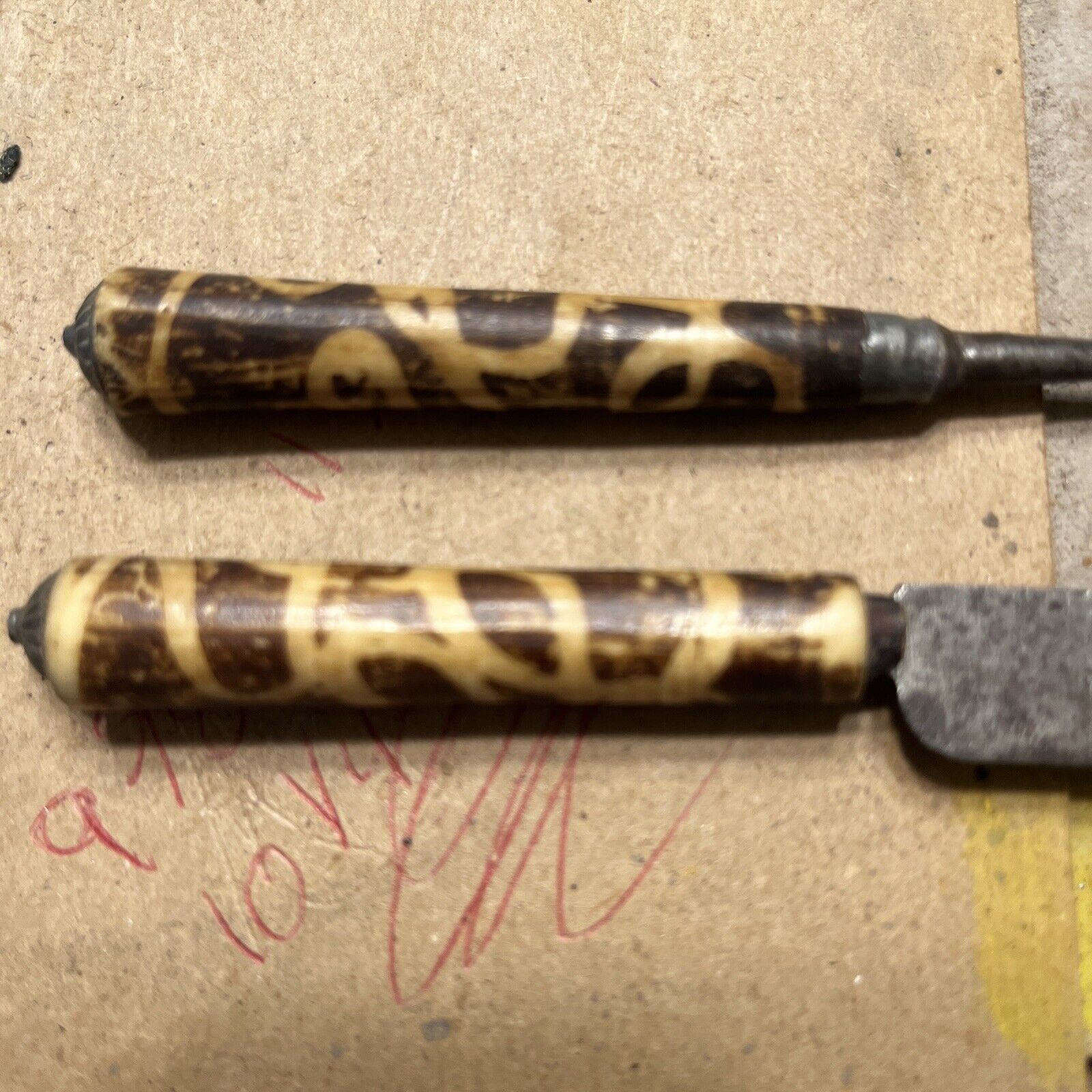 Early 18th Century Tobacco Dyed Handle Matching Cutlery