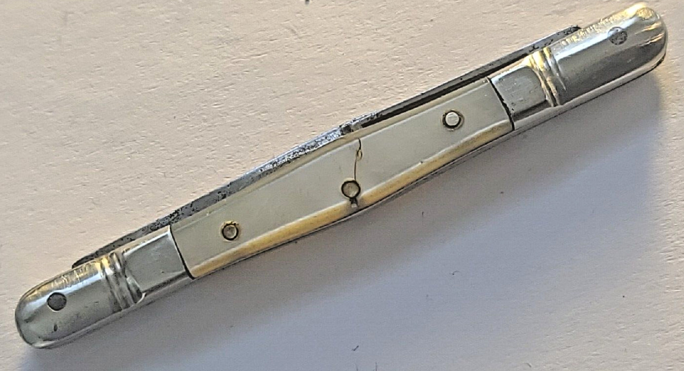 VINTAGE 1900s CONCO CUTLERY CO. 3.5" PEARLHANDLE NICKELSILVER BOLSTERS PEN KNIFE