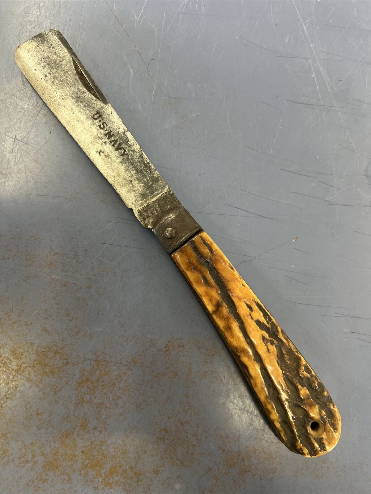 Awesome 1800s Civil War US Navy Sailor Knife Stag HH Taylor & Brother Sheffield