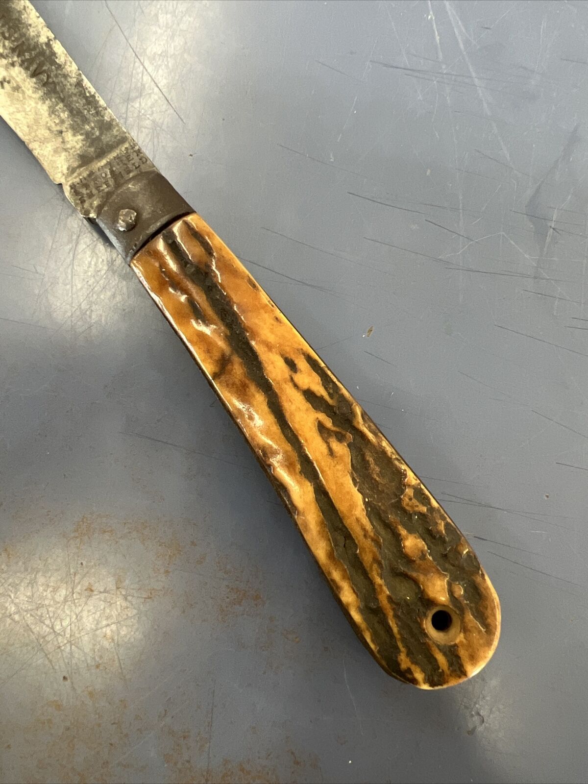 Awesome 1800s Civil War US Navy Sailor Knife Stag HH Taylor & Brother Sheffield