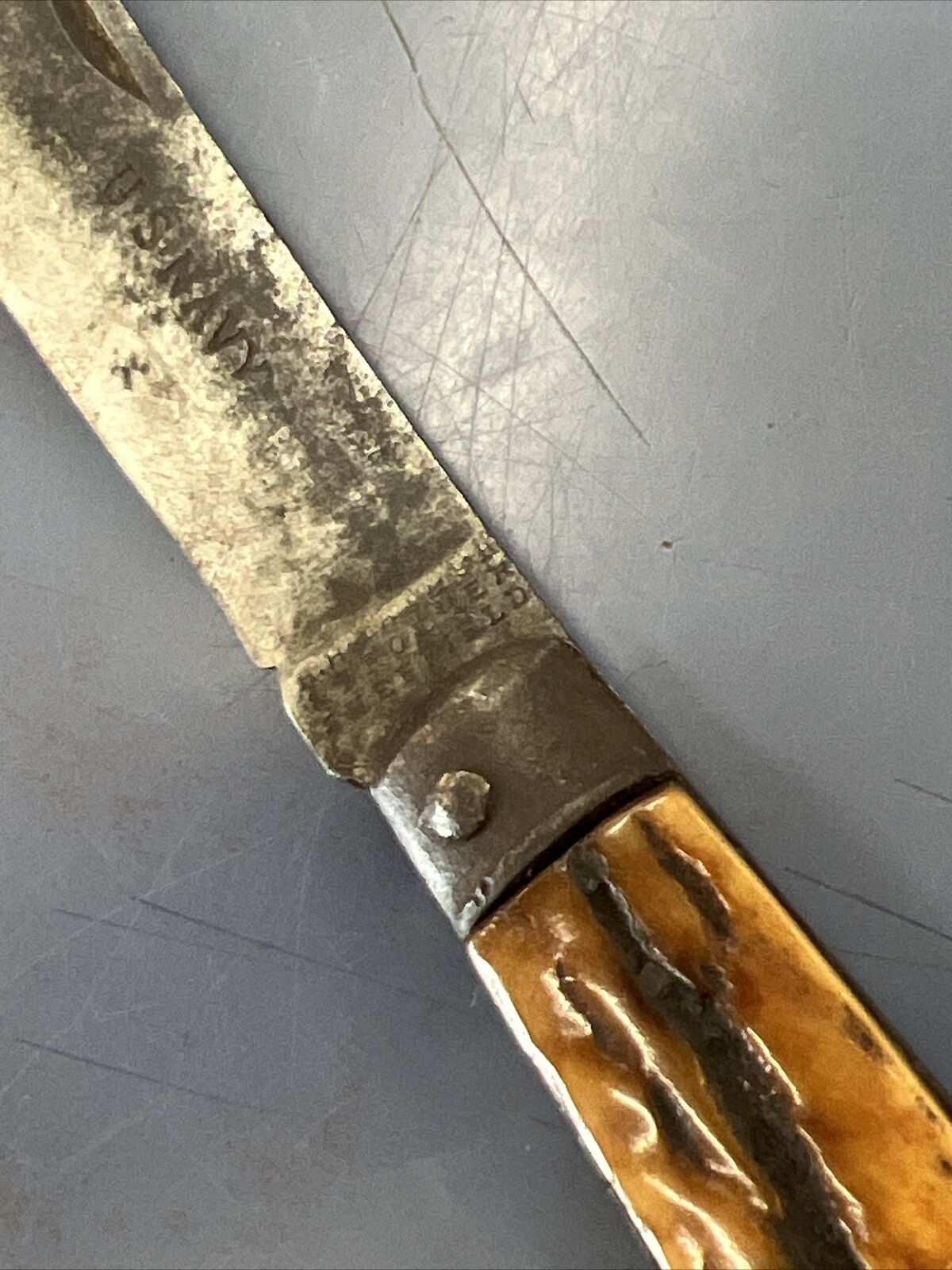 Awesome 1800s Civil War US Navy Sailor Knife Stag HH Taylor & Brother Sheffield