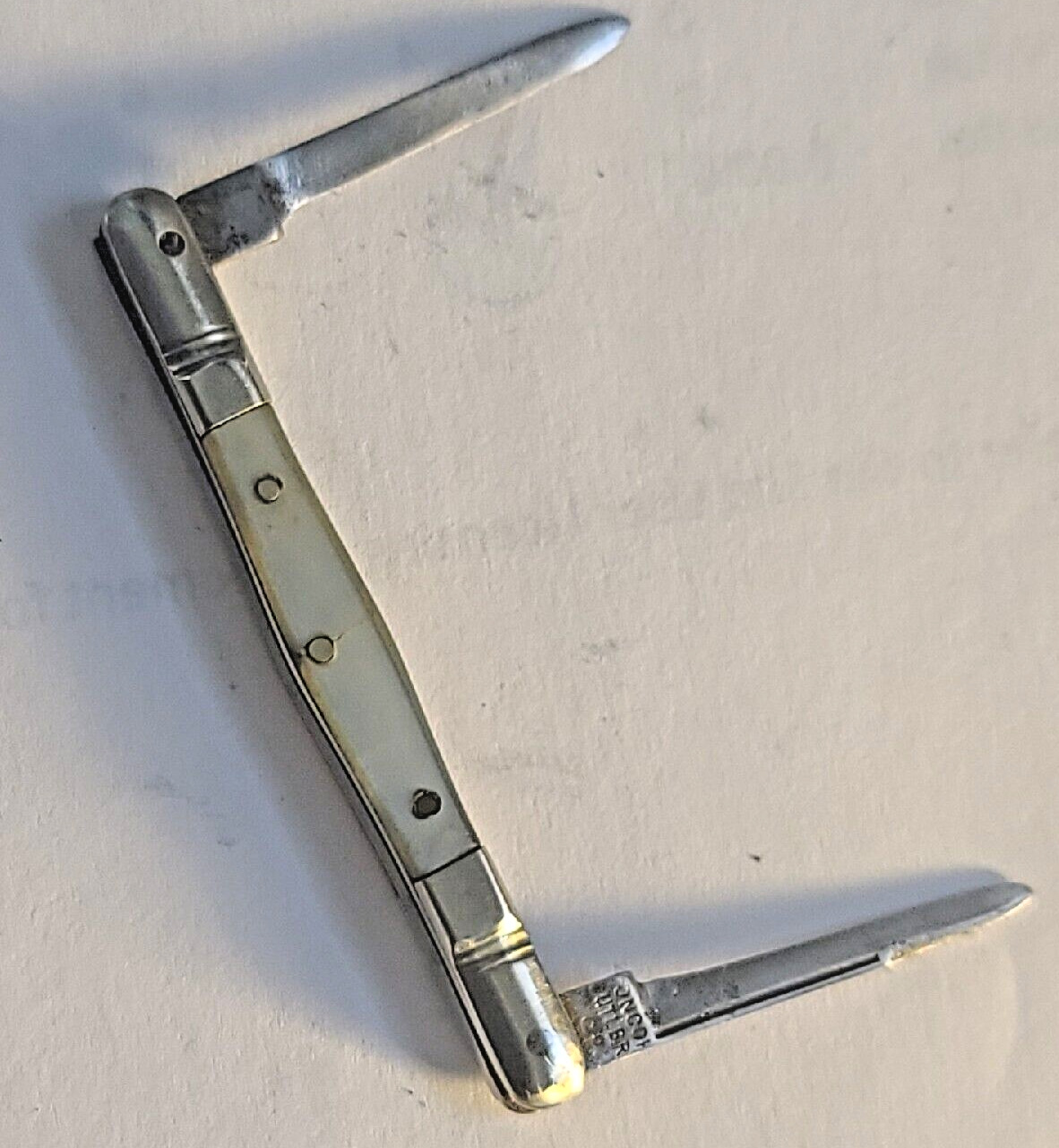 VINTAGE 1900s CONCO CUTLERY CO. 3.5" PEARLHANDLE NICKELSILVER BOLSTERS PEN KNIFE