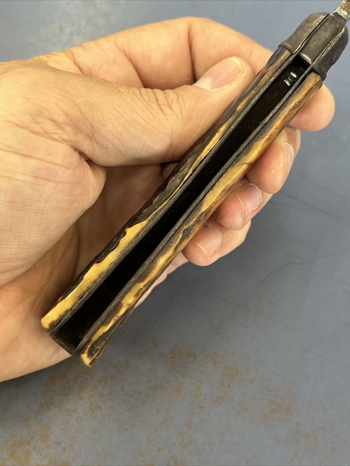 Awesome 1800s Civil War US Navy Sailor Knife Stag HH Taylor & Brother Sheffield