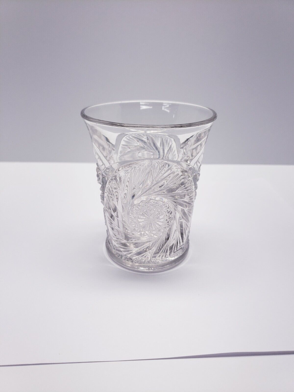 EAPG Tumbler, Water Glass, Whiskey Glass Buzz Saw by Cambridge Glass Early 1900s