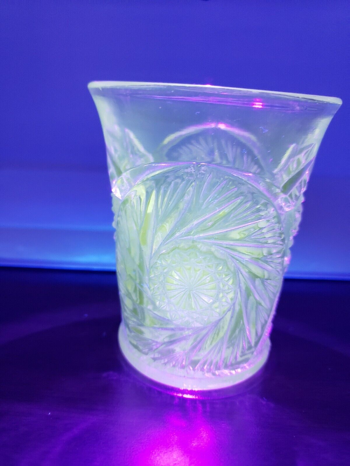 EAPG Tumbler, Water Glass, Whiskey Glass Buzz Saw by Cambridge Glass Early 1900s