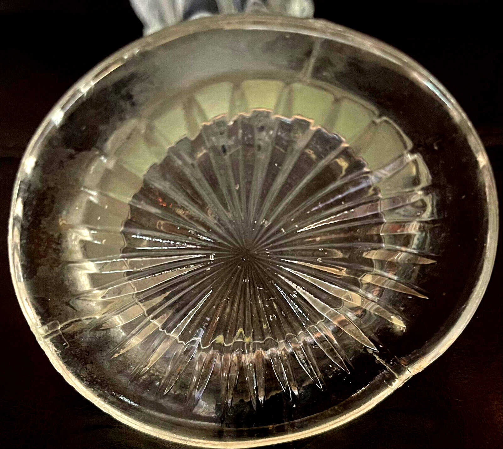 Vintage Dugan Clear Glass Vase Pulled Loop 1900's, with Star Base 11" tall, 4" r