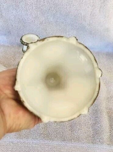 Antique Victorian Early 1900's Opal Dithridge 3 Piece Milk Glass Candle Holders
