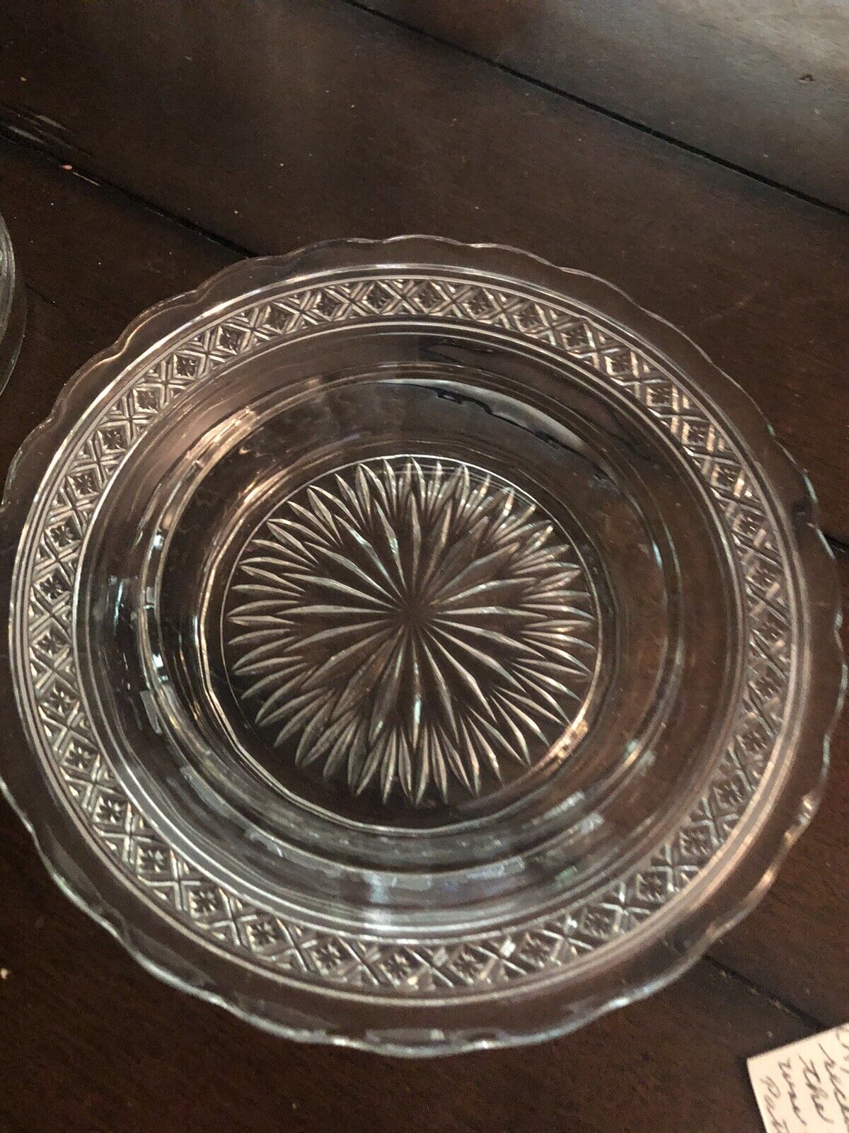 EAPG DOMED BUTTER DISH BOSWORTH STAR ANTIQUE 1900S VICTORIAN PRESSED GLASS