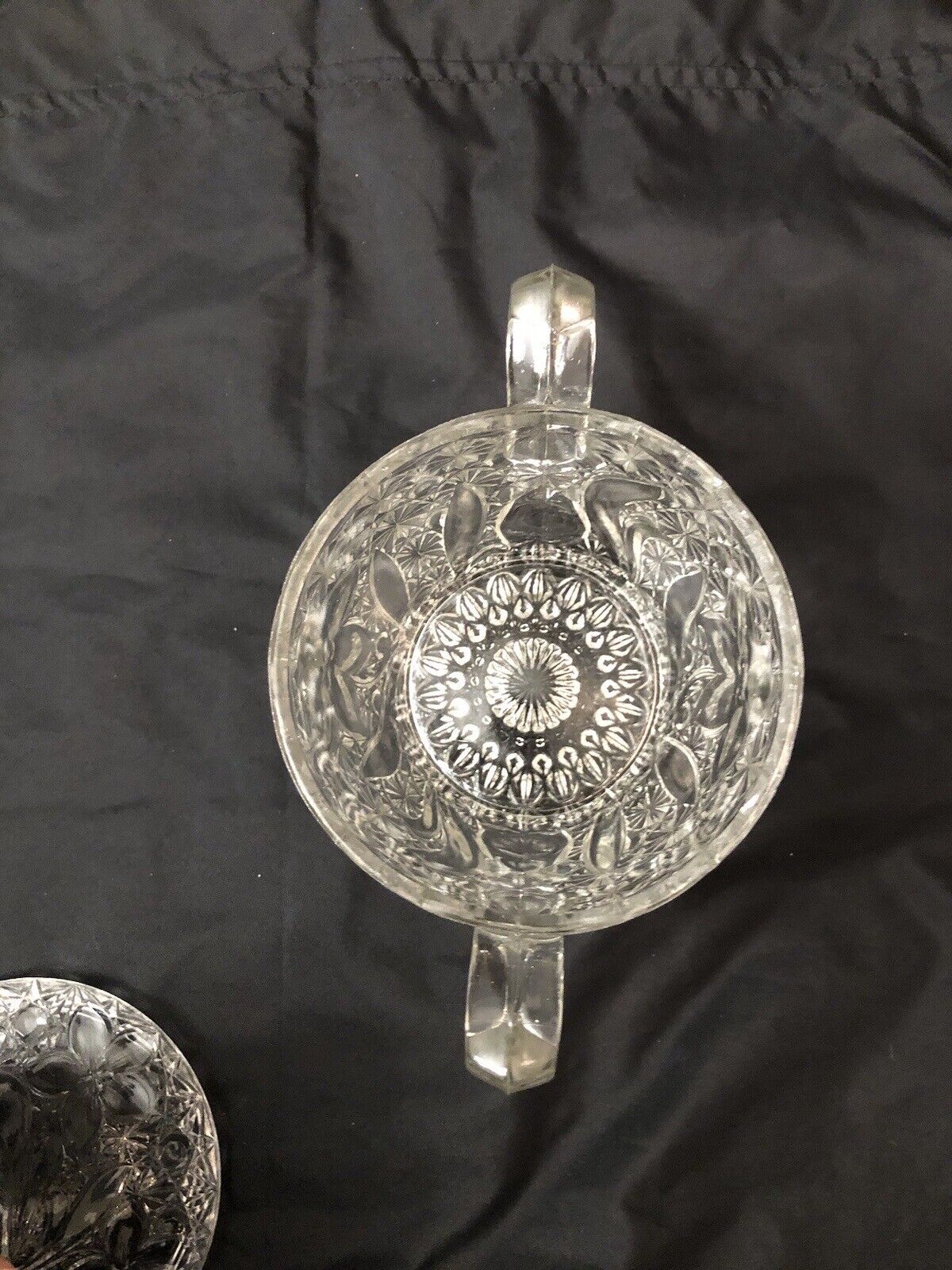 Early 1900s Indiana Glass Clear Daisy & Button Narcissus Round Candy Dish EAPG