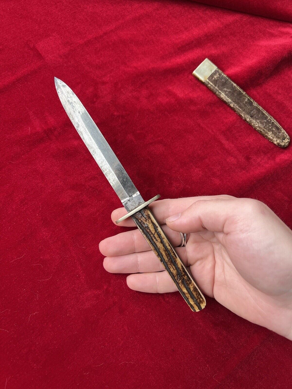 Antique 1800s Civil War Era Sheffield Dirk Knife Manhattan Cutlery Bowie Knife