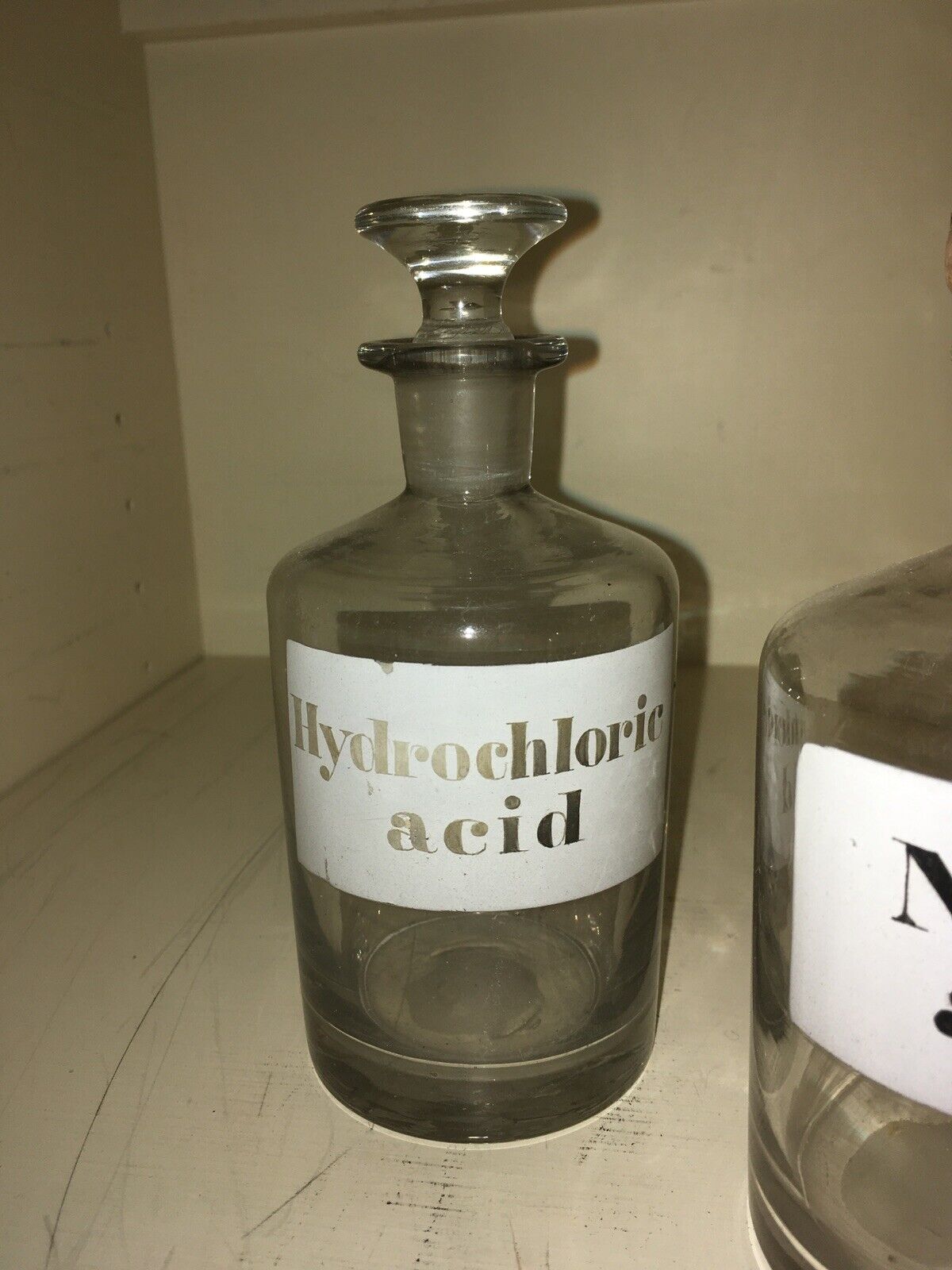 3 Antique Late 1800- Early 1900s  Apothecary Glass Acid Jars Chemist  Bottles